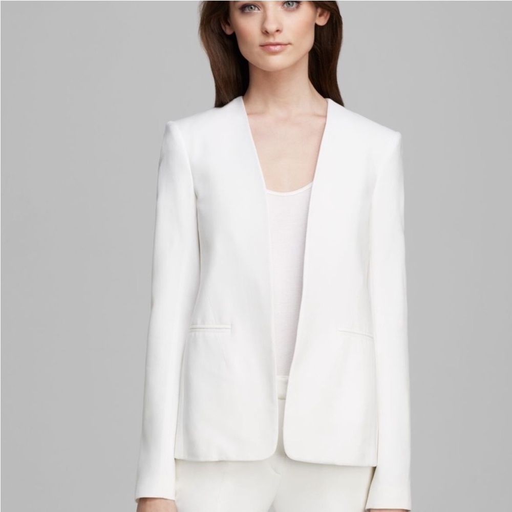 Theory Isita linen open front blazer